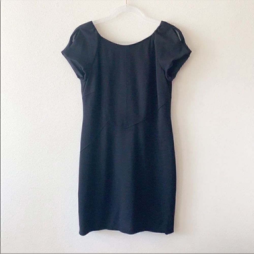 TAHARI ASL for Bloomingdales Split Sleeve Black Dress